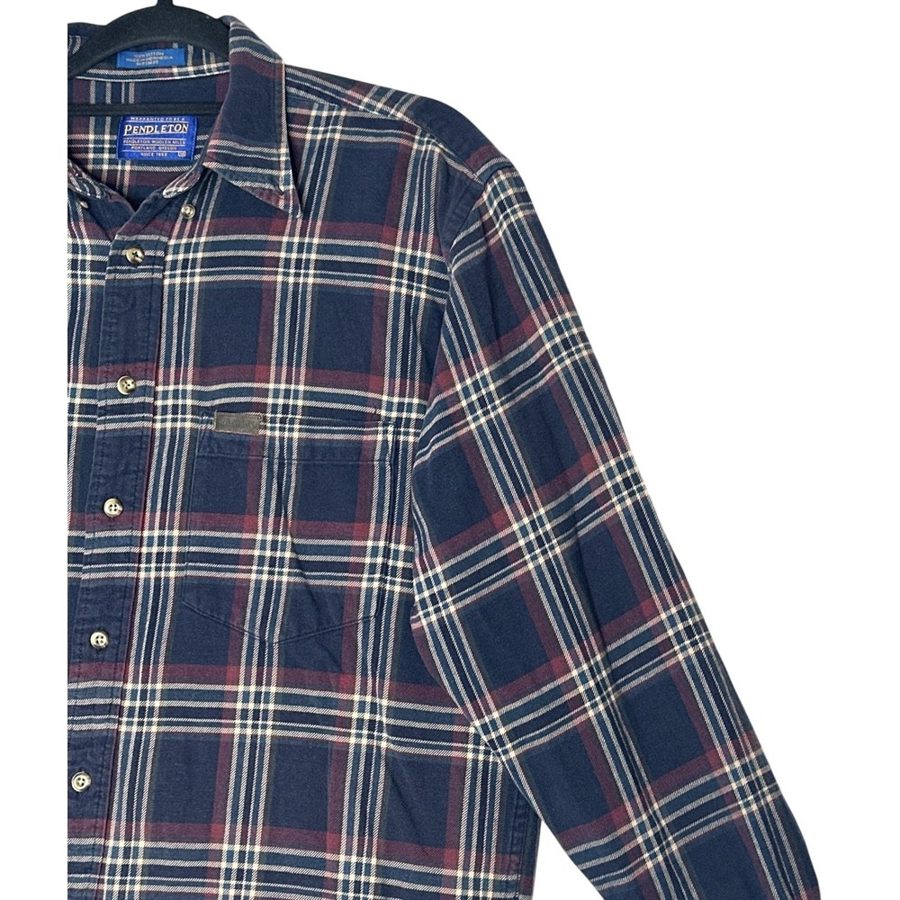 Pendleton Button Down Flannel Shirt Men Medium Pl… - image 7